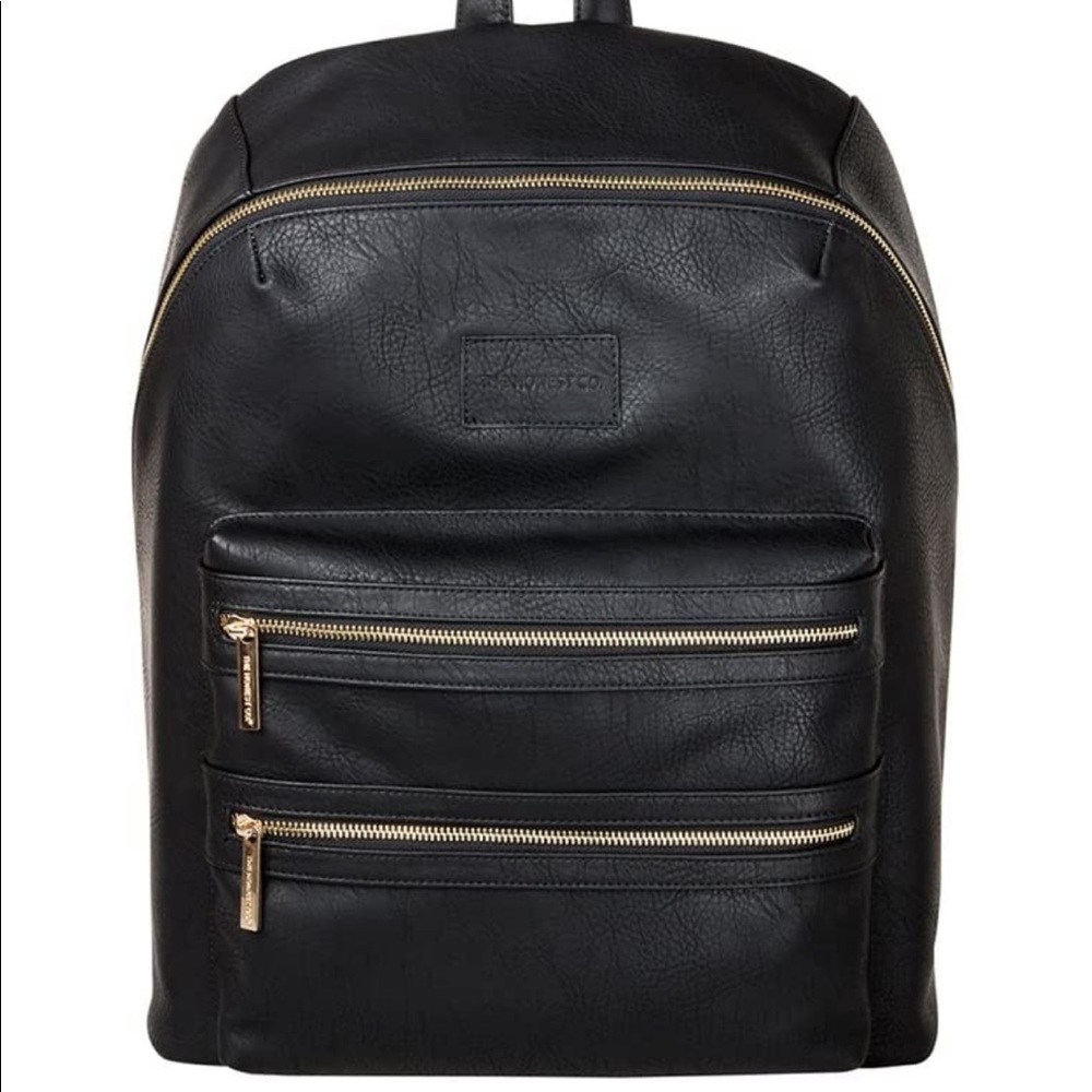 The Honest Company Black Backpack with Gold Accents